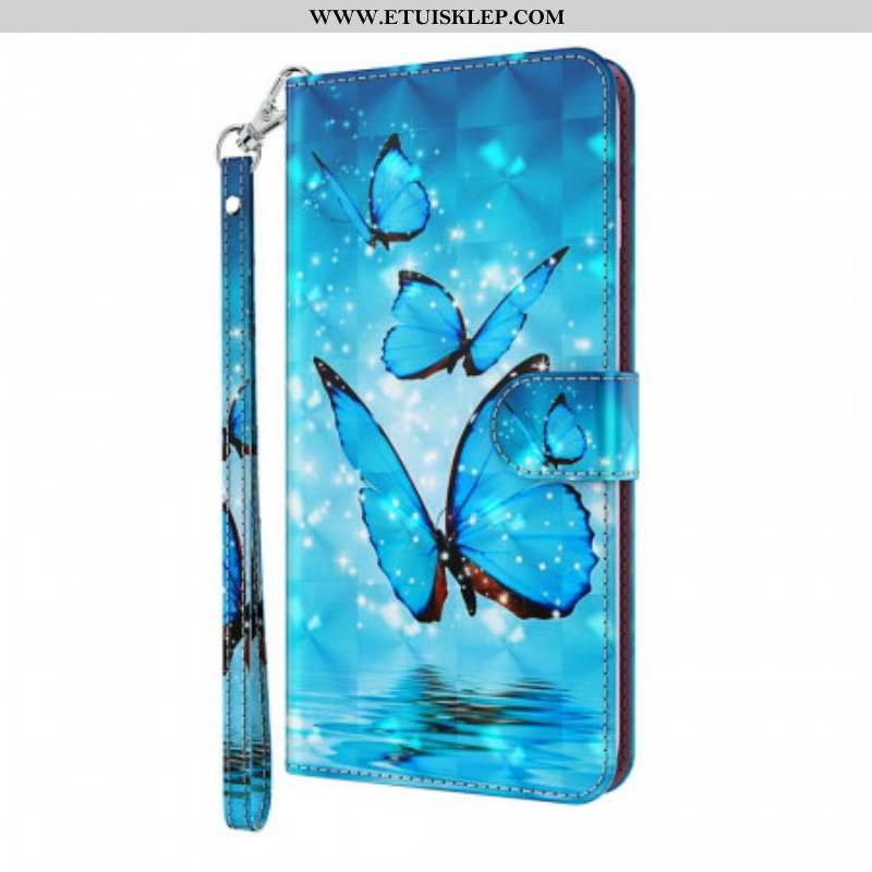 Etui Folio do Poco M4 Pro 5G Niebieskie Motyle